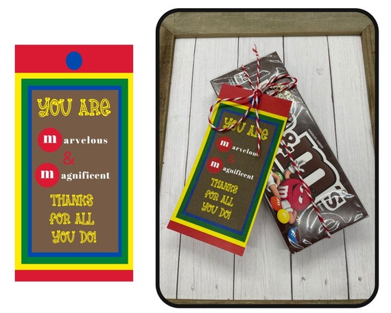 M&amp;M Candy Printable Tags Thank You Candy Tags Thank You | Etsy