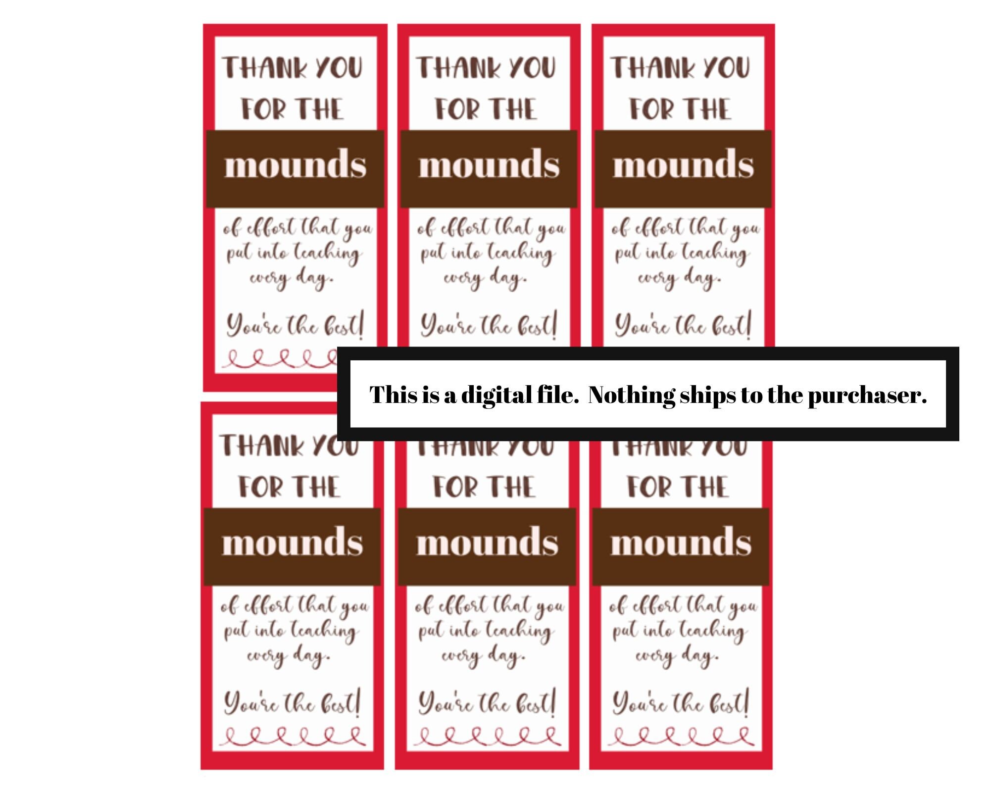 Candy Printable Tags Thank You Candy Tags Thank You Printable ...