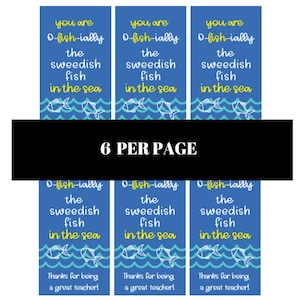 Fish Candy Printable Tags | Thank You Candy tags | Thank You printable | Appreciation candy tag | teacher appreciation