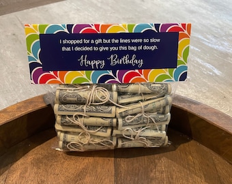 Idea de regalo de dinero de cumpleaños / Topper de bolsa imprimible / Regalos de cumpleaños / Topper de bolsa imprimible para cumpleaños / Ideas de regalos de dinero