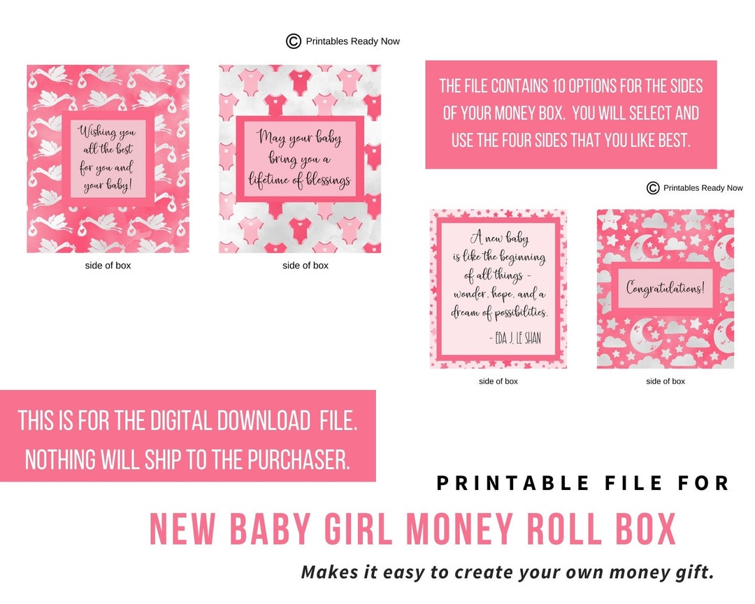 New Baby Money Roll Gift Printable Money Gift Ideas New Baby Gifts