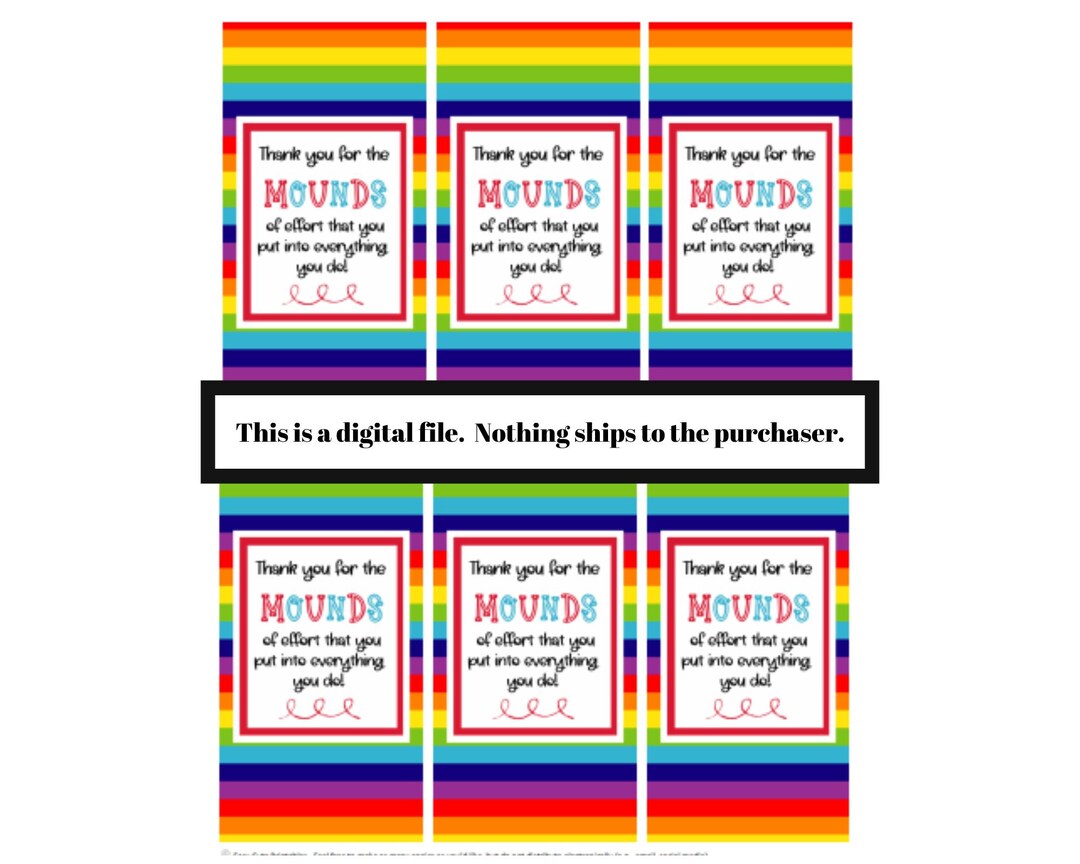 Candy Printable Tags Thank You Candy Tags Thank You Printable