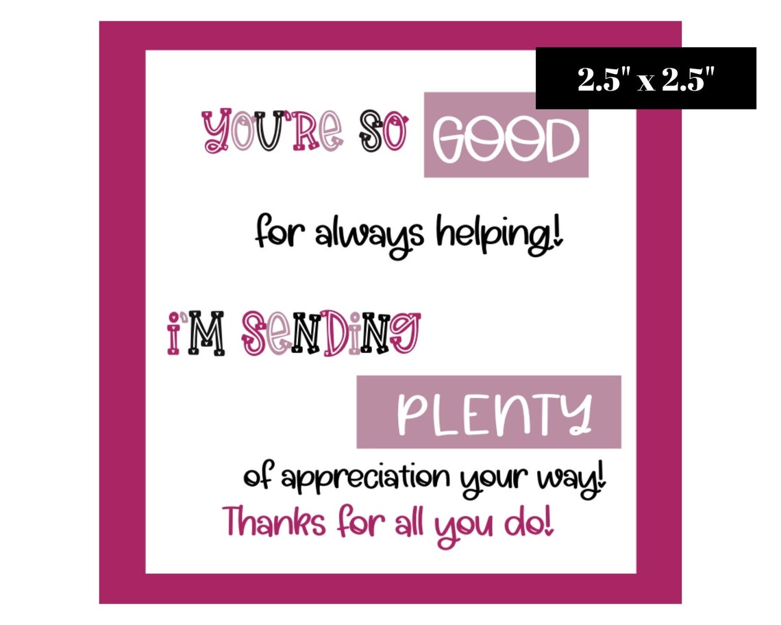 Candy Printable Tags Thank You Candy Tags Thank You Printable ...