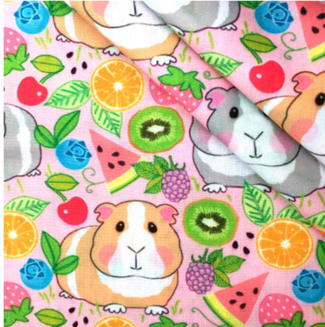 Patchwork Guinea Pig Printed Polyester Cotton Fabric Sewing Etsy