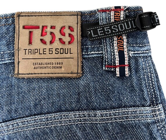 パンツ 555 soul triple five soul buggy denim 90s HIPHOP】トリプルファイブソウル555soulロゴ刺繍バギー
