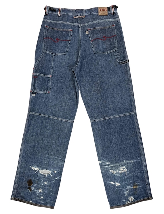 パンツ 555 soul triple five soul buggy denim Vintage Distressed Triple 5 Soul Baggy Hip Hop Jeans - Etsy