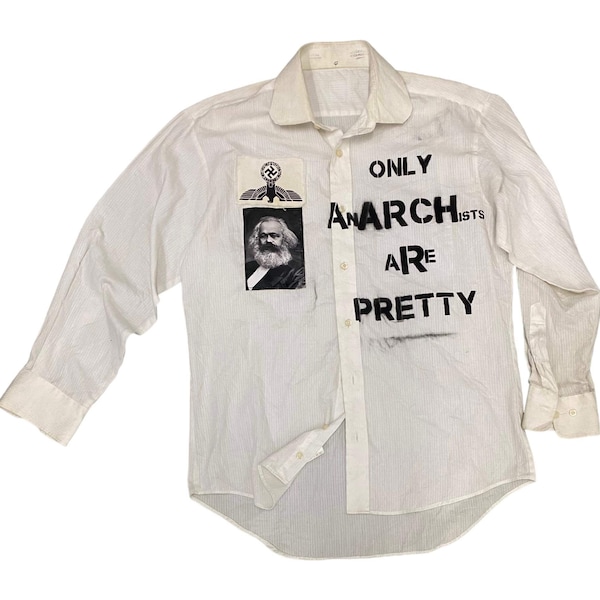 Distressed Vintage Repro Seditionaries Malcolm McLaren Vivienne Westwood Punk Muslin Shirt