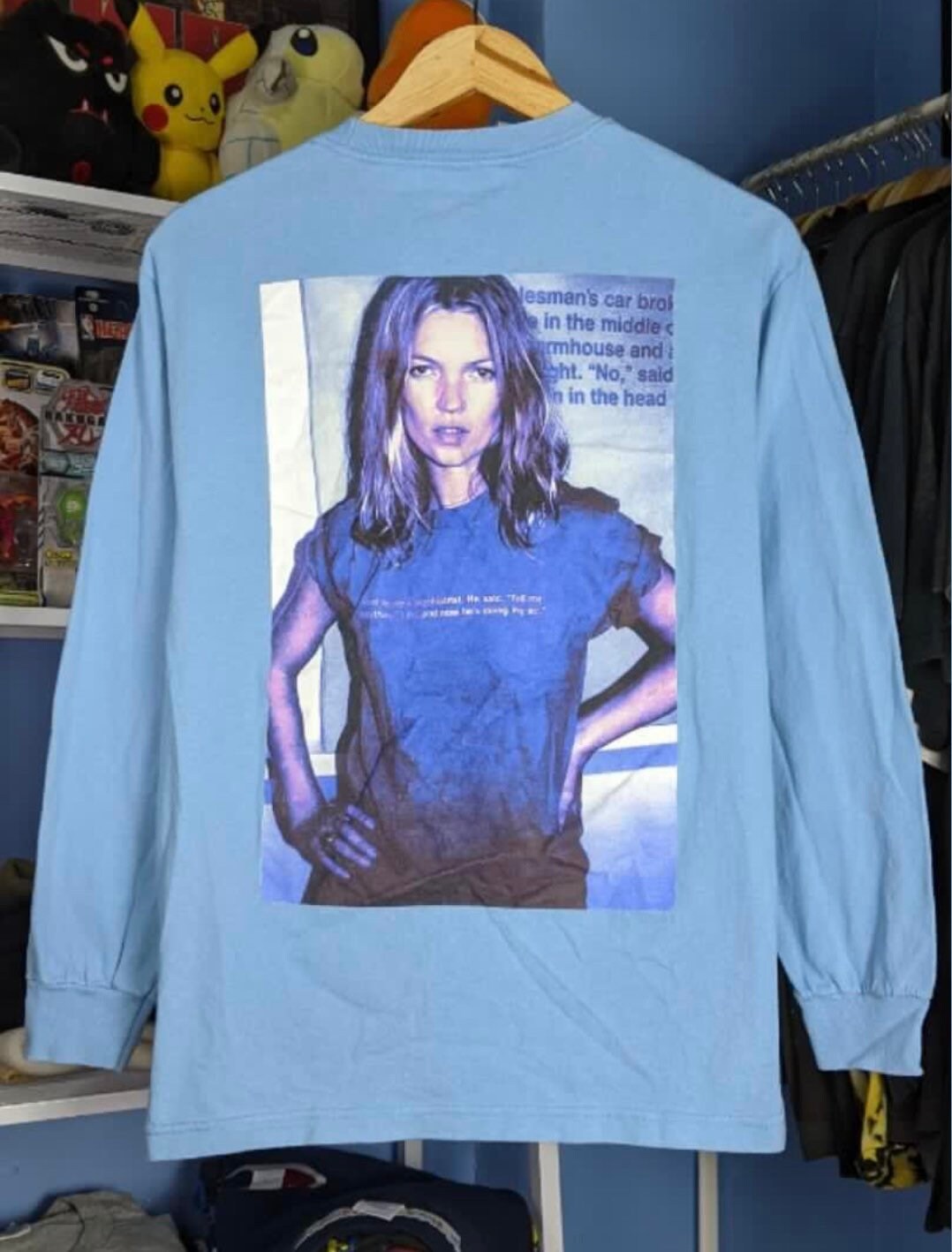  フォトTブルースウェーバーKate moss ケイトモス ブルース・ウェーバーが撮影した若かりし日のケイト・モスがTシャツに
