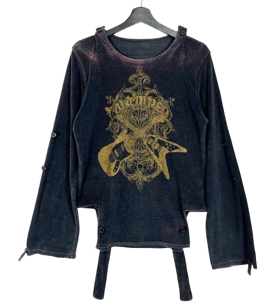 Vintage Distressed Vamps Seditionaries Punk Muslin Shirt Vivienne Westwood Malcolm Mclaren Inspired Fleece