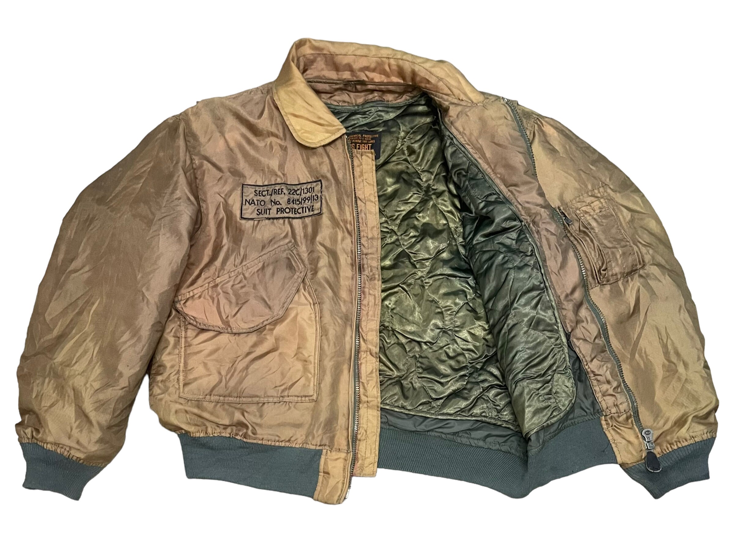 80s Vintage Dog Fight MA 1 NATO Suit Chemical Protective Bomber Jacket Etsy