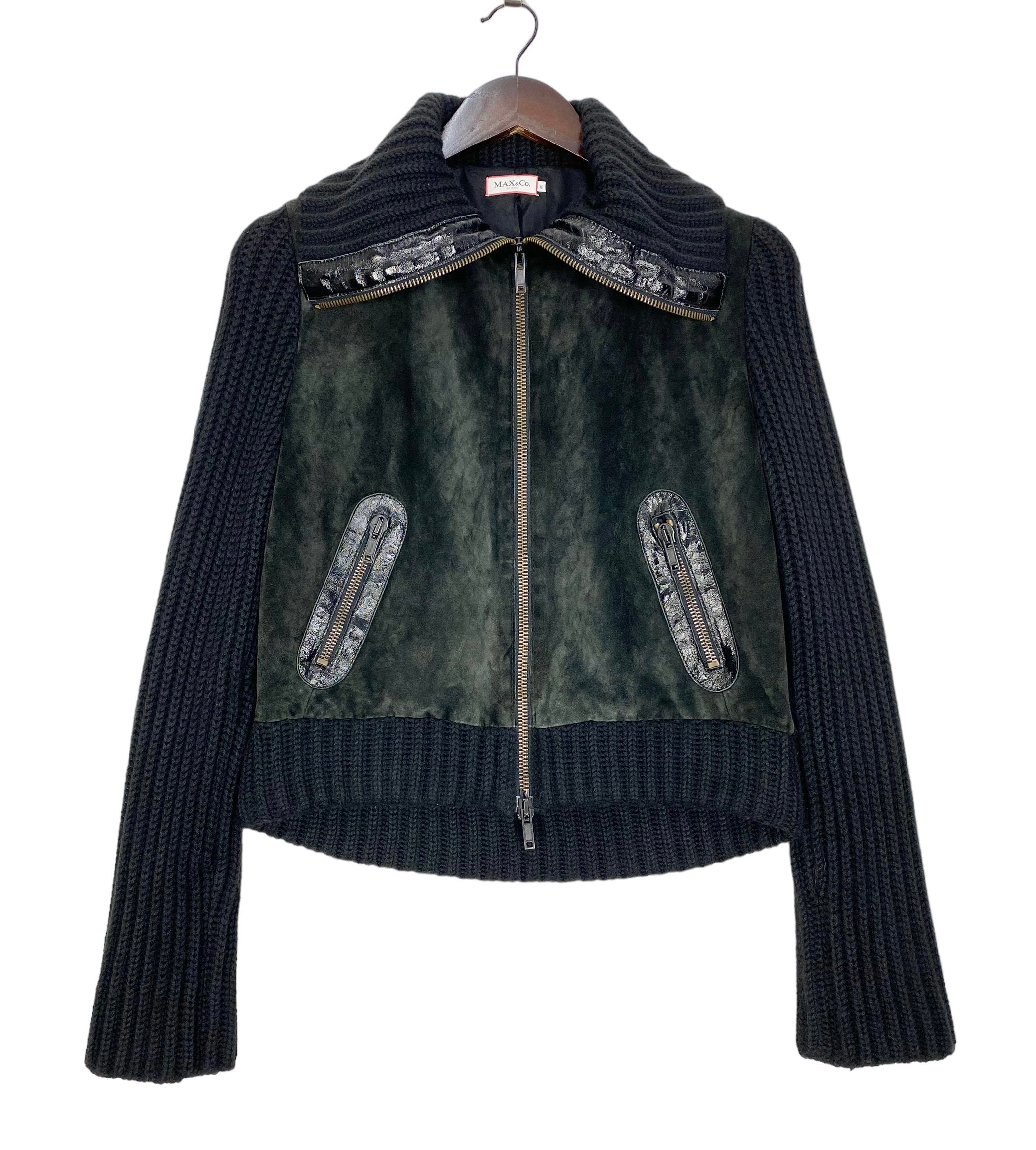 Vintage Max Mara Leather Knit Jacket