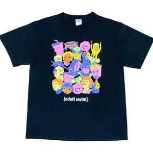 Vintage Erwachsene Swim Carl&#39;s Jr. Hardee&#39;s Dr Pepper Cartoon Netzwerk Anime Manga T-Shirt