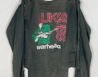 Vintage Distressed UK Subs Warhead Malcolm Mclaren Vivienne Westwood Seditionaries Muslin Shirt