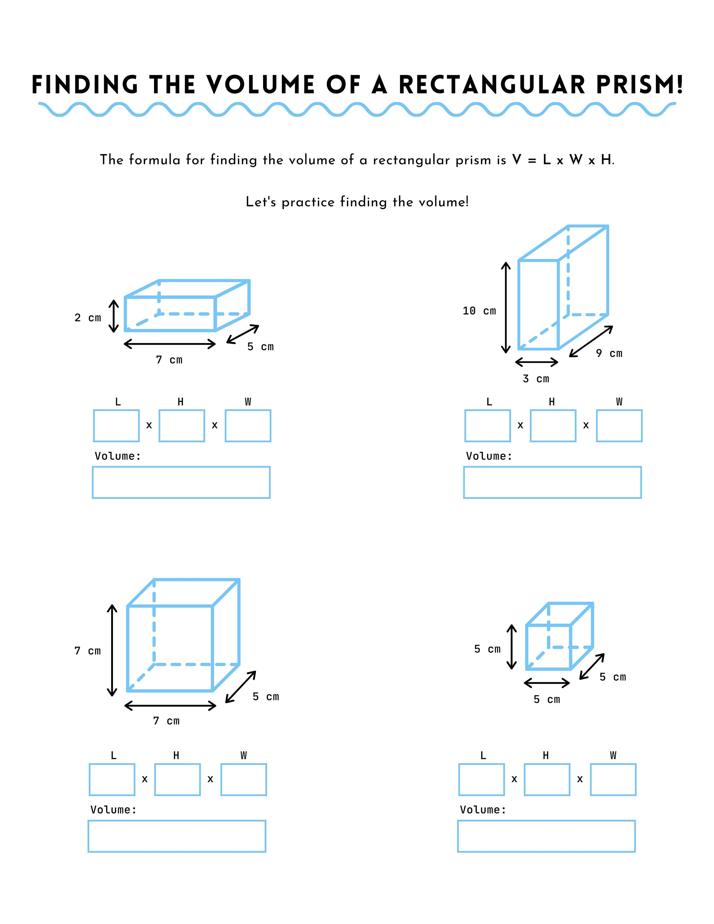 Volume Of Prisms Worksheet Answer Key