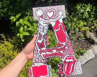 Custom College Letter / Dorm Decor / Hand Painted / Wall Art