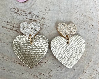 Golden heart earrings