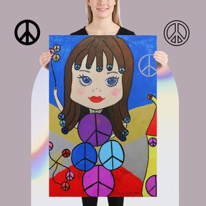 Peace Pipe Girl – Whimsical Fantasy Art Poster for Inner Calm & Serenity