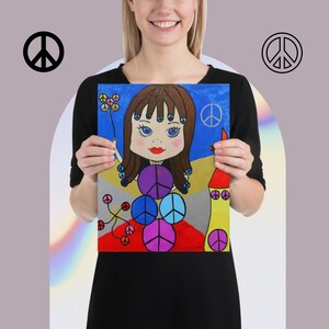 Peace Pipe Girl – Whimsical Fantasy Art Poster for Inner Calm & Serenity