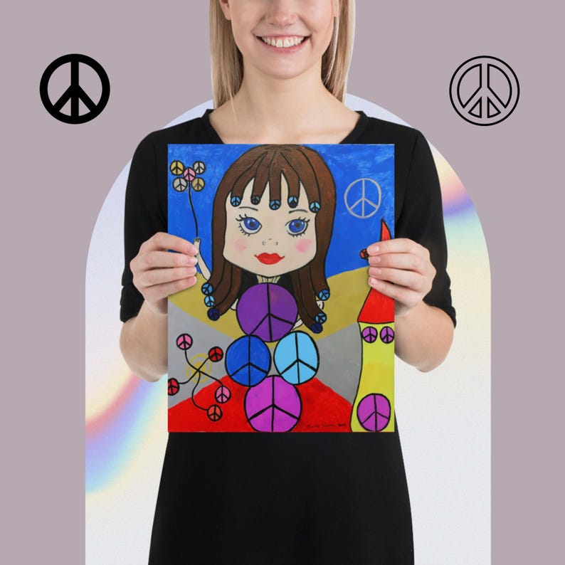 Peace Pipe Girl – Whimsical Fantasy Art Poster for Inner Calm & Serenity