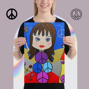 Peace Pipe Girl – Whimsical Fantasy Art Poster for Inner Calm & Serenity