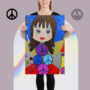 Peace Pipe Girl – Whimsical Fantasy Art Poster for Inner Calm & Serenity