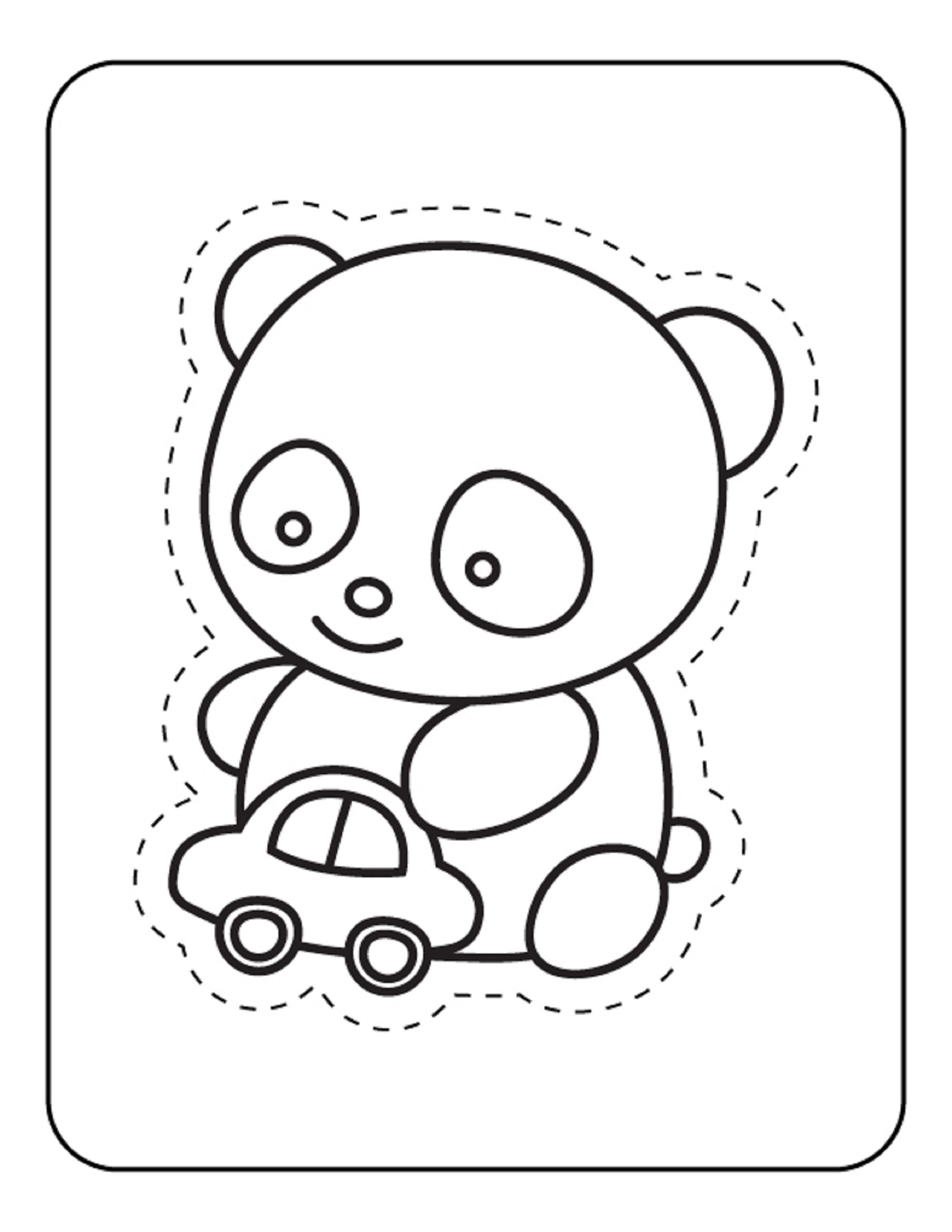 Kids Coloring Sheets Panda Kids Coloring Book- PDF Download- Scissor ...