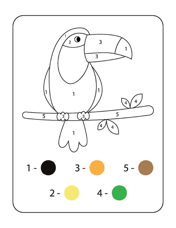 Hojas De Trabajo Para Colorear Por Números Para Preescolar