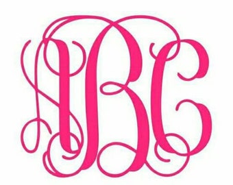 Monogram Vine Car Decal - Etsy