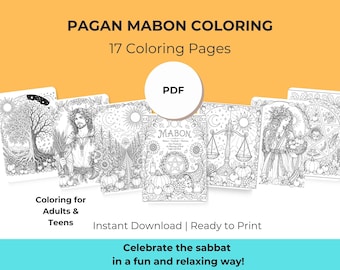 Wiccan & Pagan Mabon Coloring Pages - Wheel of the Year Sabbats