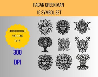 Pagan Greenman SVG Vector och PNG Bundle - Keltisk Wicca Clipart