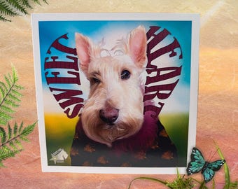 Tarjeta de felicitación "Scottish Terrier Sweetheart" - Interior en blanco