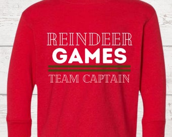 Kids Reindeer Games Team Captain T-Shirt + Kids Christmas Shirt