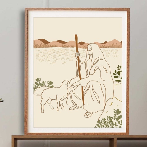 Minimalist Nativity Art for Christmas Decor Christian Etsy