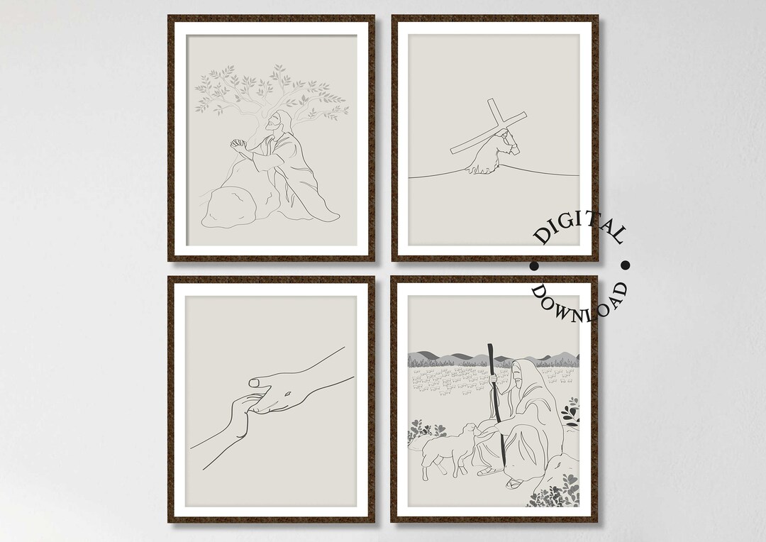 Jesus Art Prints, DIGITAL Art, Jesus Christ Wall Art, Christian Art for
