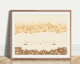 Bible Story: Elisha & The Invisible Army DIGITAL DOWNLOAD Modern Christian Wall Art Church Wall Decor Biblical Wall Art Godly Gift