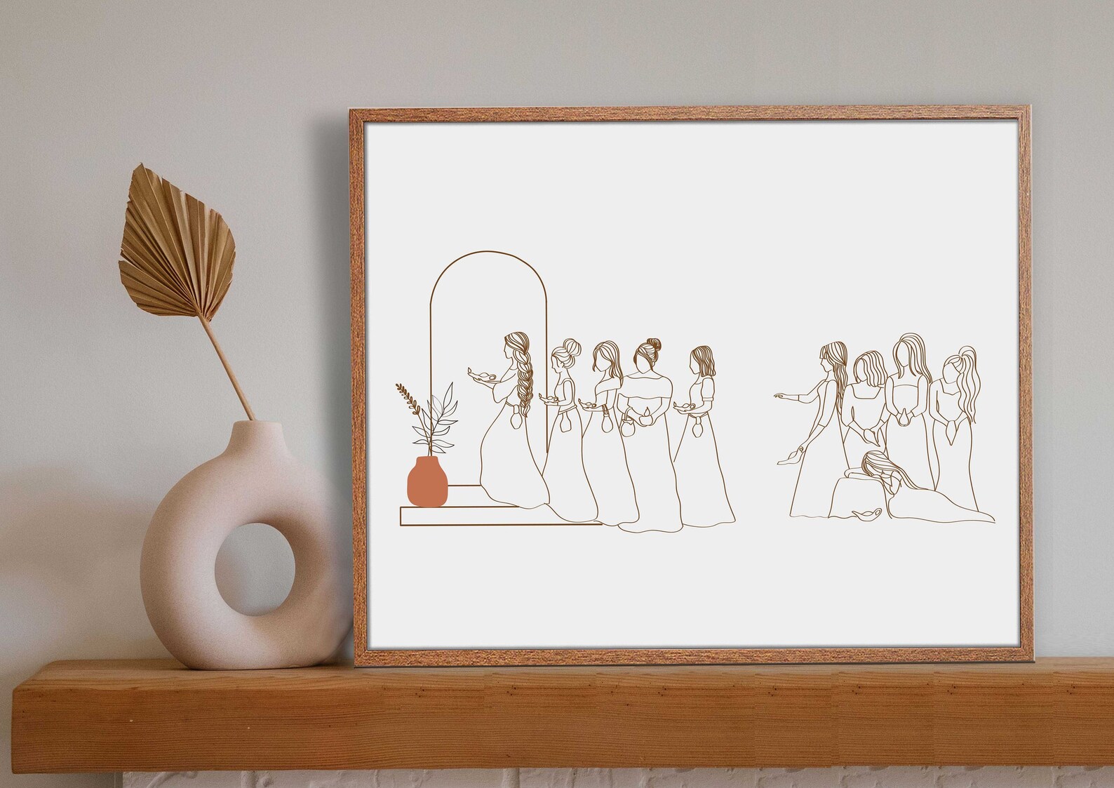 The Parable of the Ten Virgins Modern Christian Line Art - Etsy