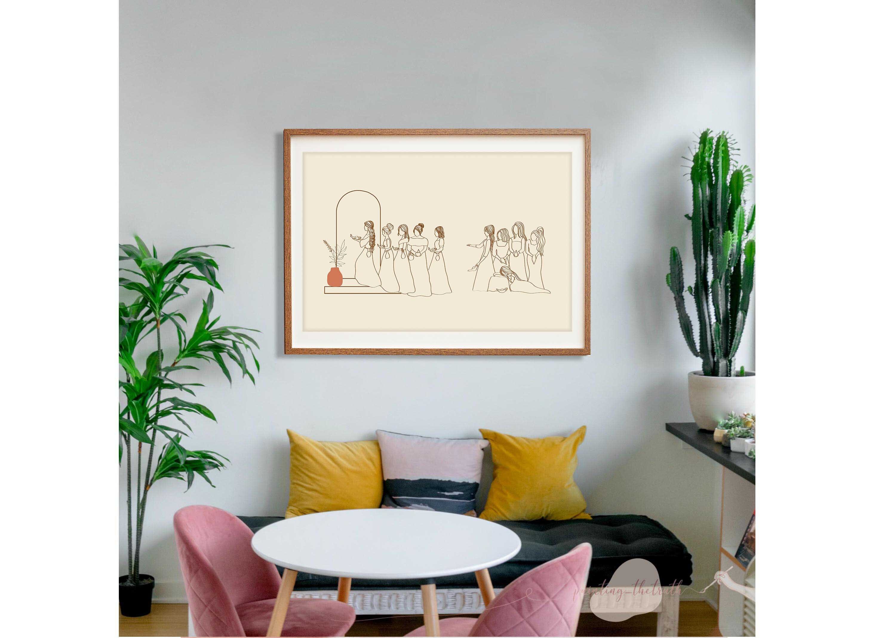 The Parable of the Ten Virgins Earthy Christian Line Art - Etsy