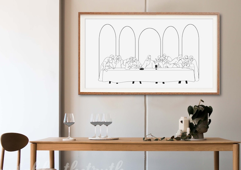 Minimalist Last Supper Christian Prints DIGITAL DOWNLOAD Jesus Modern
