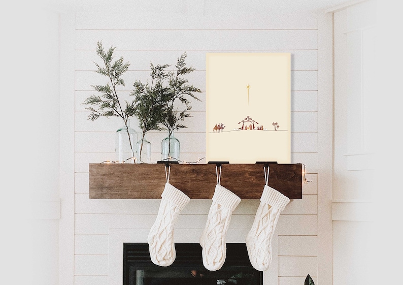 Minimalist Nativity Art for Christmas Decor Christian Etsy