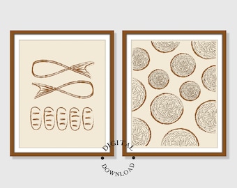 2 Fish 5 Loaves Wall Art for Dinning Room Christian Minimalist Apartment Wall Art Biblical Prints Bible Story Modern Art