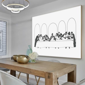 Last Supper Modern Art, DIGITAL DOWNLOAD, The Last Supper, Christian Modern Print for Dinning Room, Artistic Last Supper Wall Art, Bible Art