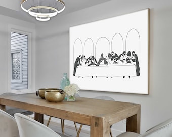 Das letzte Abendmahl – Moderne Kunst, DIGITALER DOWNLOAD, Christlicher Kunstdruck fürs Esszimmer, Künstlerische Wanddekoration zum letzten Abendmahl, Biblische Kunst