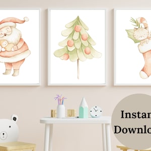 IMPRESIONES DE NAVIDAD CONJUNTO de 3 , Impresiones de Navidad descargables , Navidad imprimible