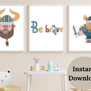 VIKING NURSERY , Set of 3 prints , Nursery Prints , viking decor , baby viking