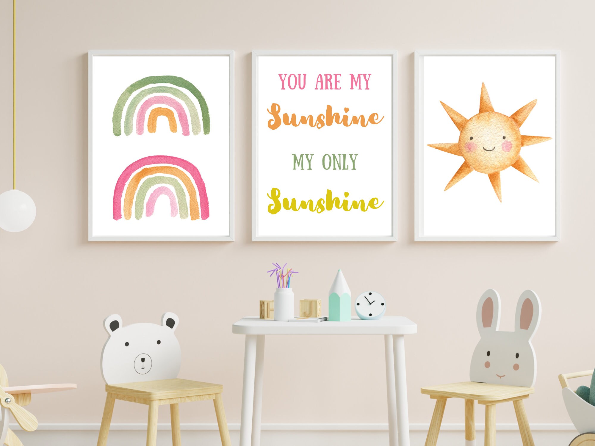 YOU ARE MY Sunshine Print , Nursery Print Set of 3 , Boho Art Print - Etsy
