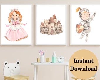 DRACHENKINDERZIMMER, Fabelwesen, Drachen Wandkunst, Ritter Kinderzimmer, Jungen Kinderzimmer, Ritter Kinderzimmer Druck