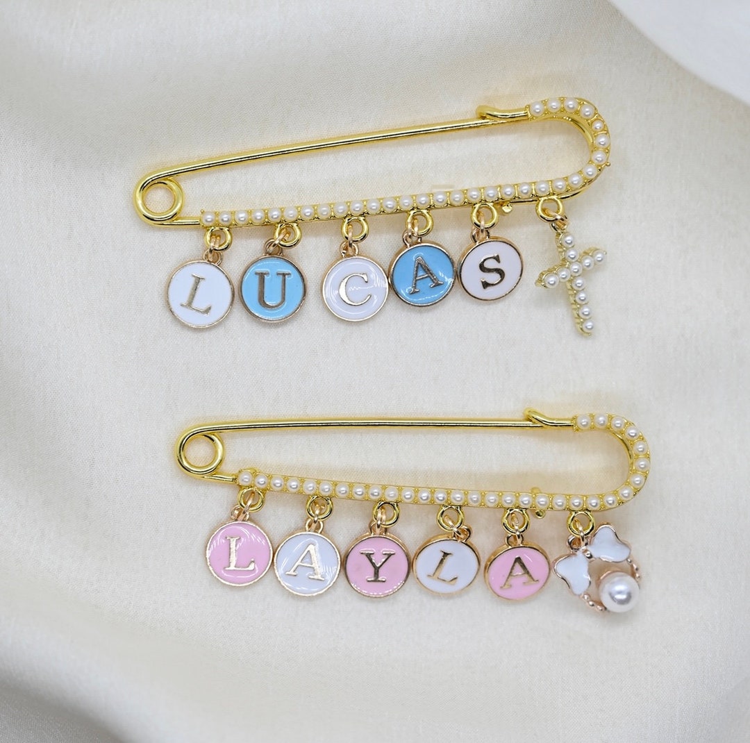 Personalised Baby Pin, Large Baby Safety Pin, Boy Pin, Girl Pin, Baby ...