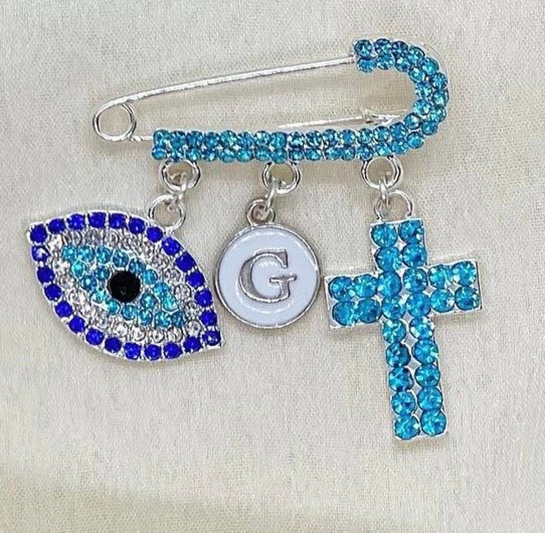 Personalised Baby Pin, Crystal Safety Pin, Customised Keepsake Pin ...
