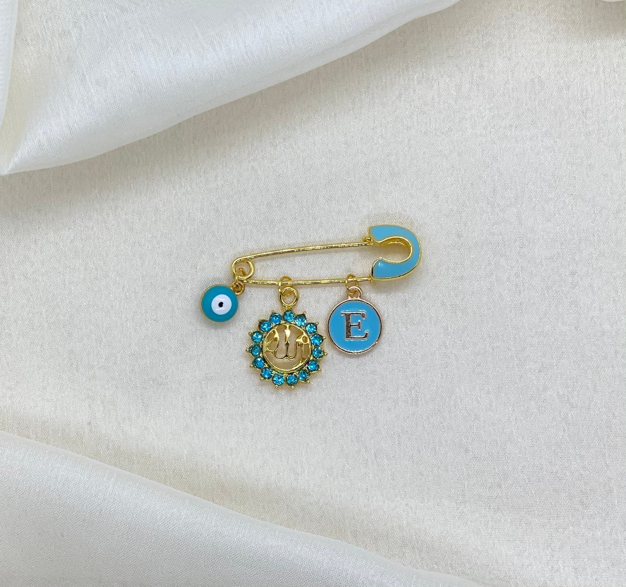 Personalised Baby Pin, Blue Safety Pin, Keepsake Baby Gift - Etsy Australia