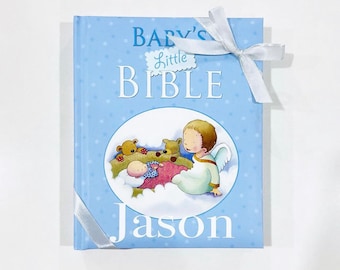 Personalised Blue Baby’s Little Bible | Baby Gift | Baby Keepsake | Children’s Bible